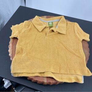 NWT Nui 100% organic cotton spring/summer/fall polo shirt yellow Sz 6-12